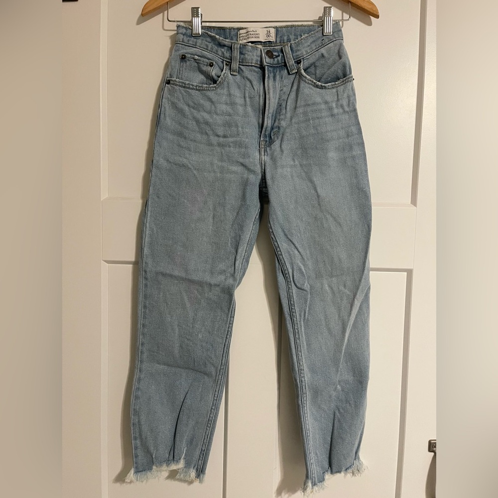 Abercrombie Ankle Straight Ultra High Rise Jeans